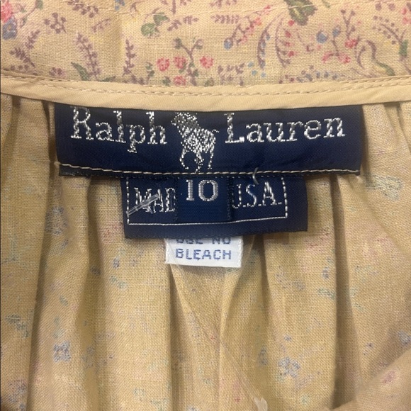 RARE Ralph Lauren Vintage Cotton Pleated Button Front Printed Skirt Size 10 - Picture 3 of 11